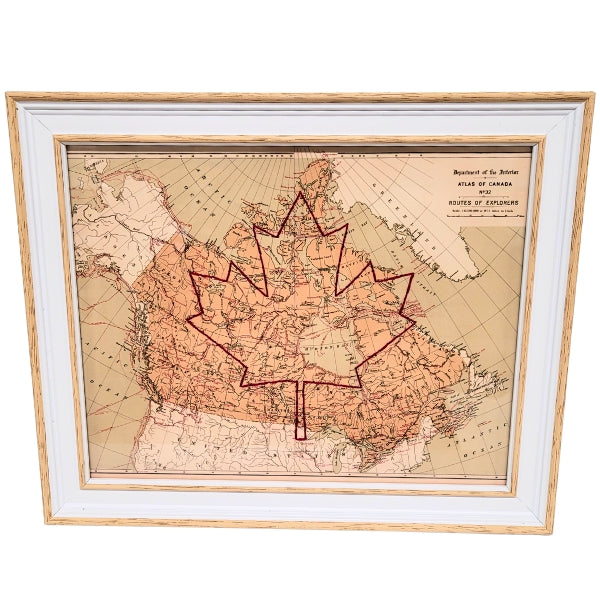 Canada Stitched Maple Leaf Map (8" x 10")