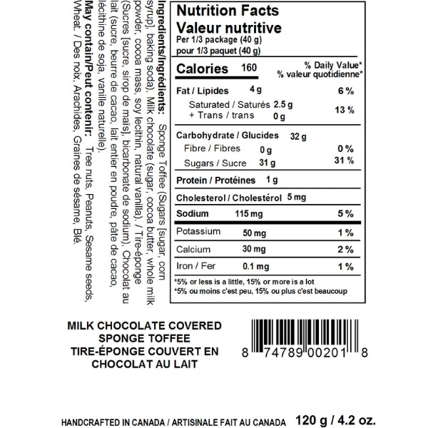 Milk Chocolate Sponge Toffee