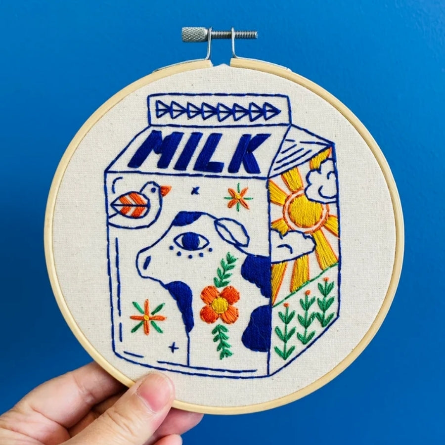 Milk Embroidery DIY Kit
