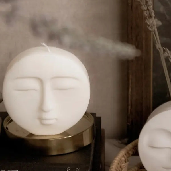 Moon Face Candle
