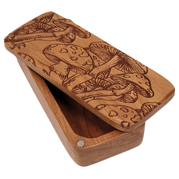 Wooden Stash Box - Mushrooms