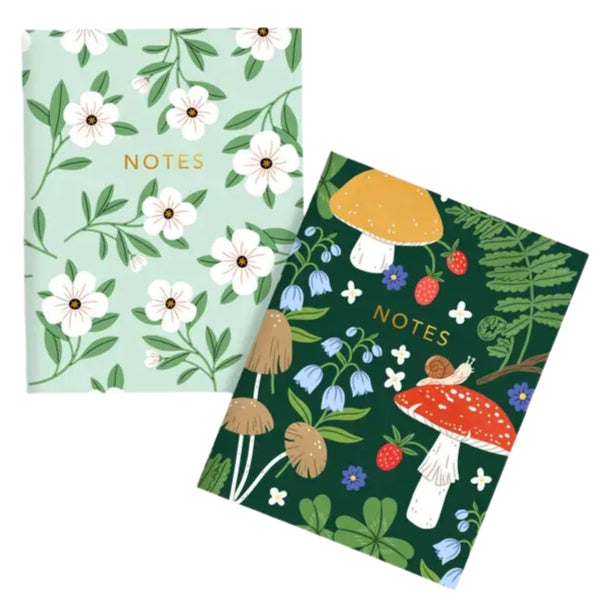 Coffret de carnets de poche - Champignons et fleurs mentholées
