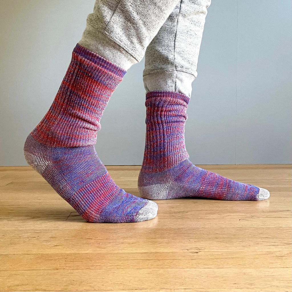 Merino Wool Hike Socks (Red/Royal)