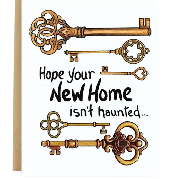 Not Haunted Sign New Home Not Haunted Card by Salt and Paper at Maker House Co.