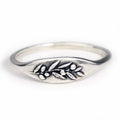 Olive Branch Signet Ring - Sterling Silver