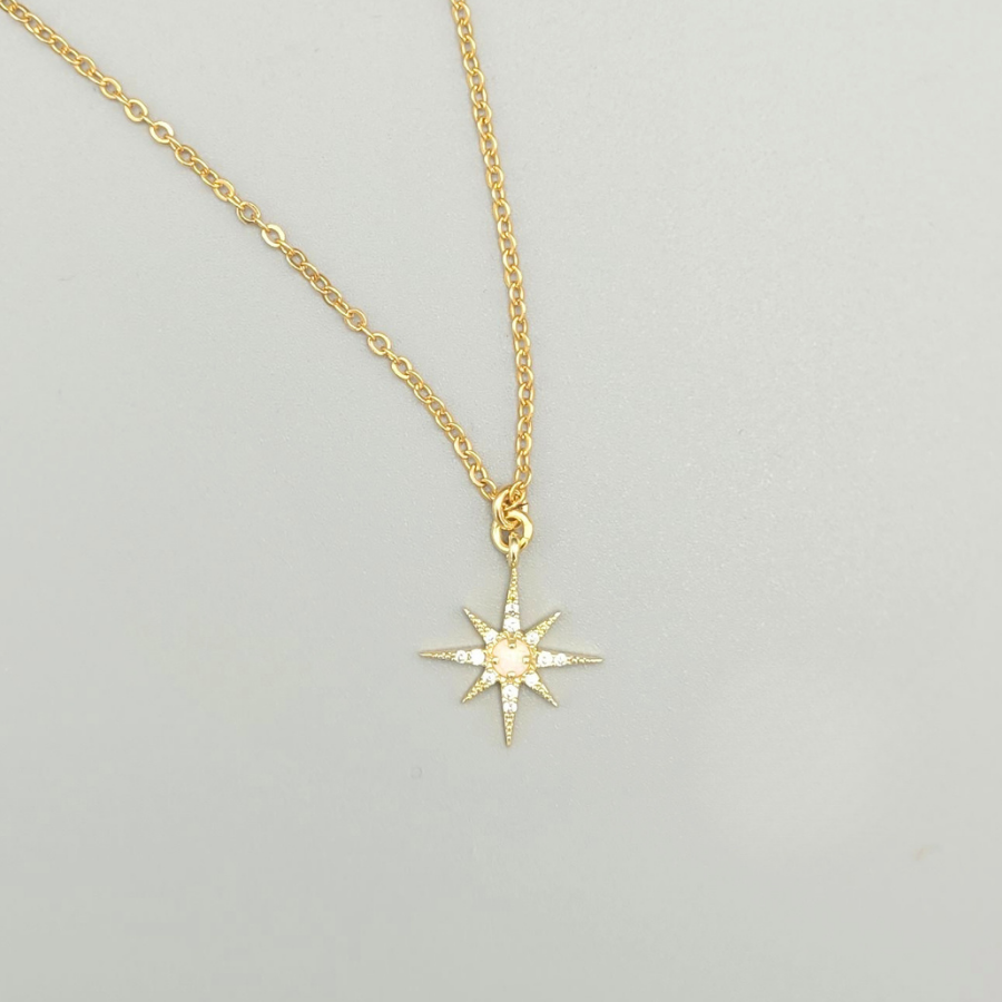 Opal Crystal Star Necklace