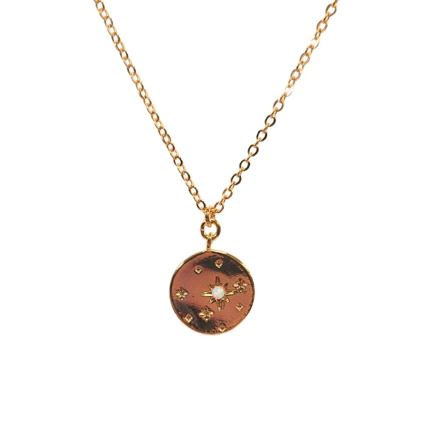 Opal Star Disc Necklace