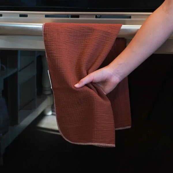 Organic Cotton Tea Towel - Nutmeg