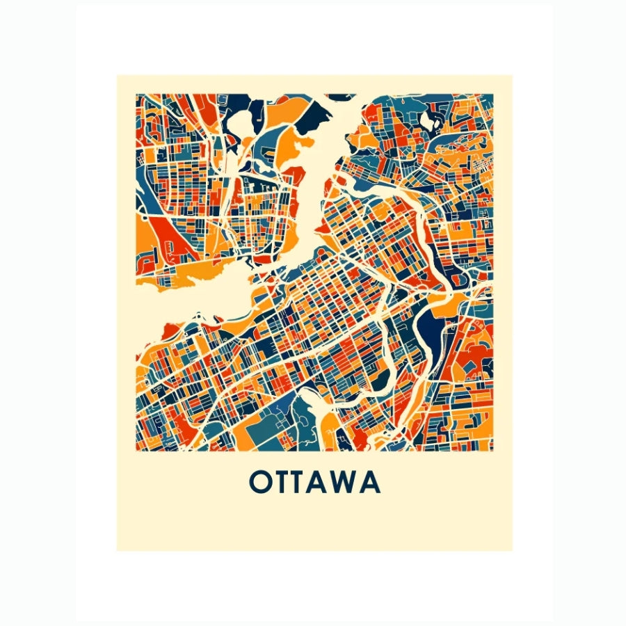 Ottawa Colour Map - Yellow (11" x 14")