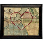 Carte coeur cousue d'Ottawa (8" x 10")