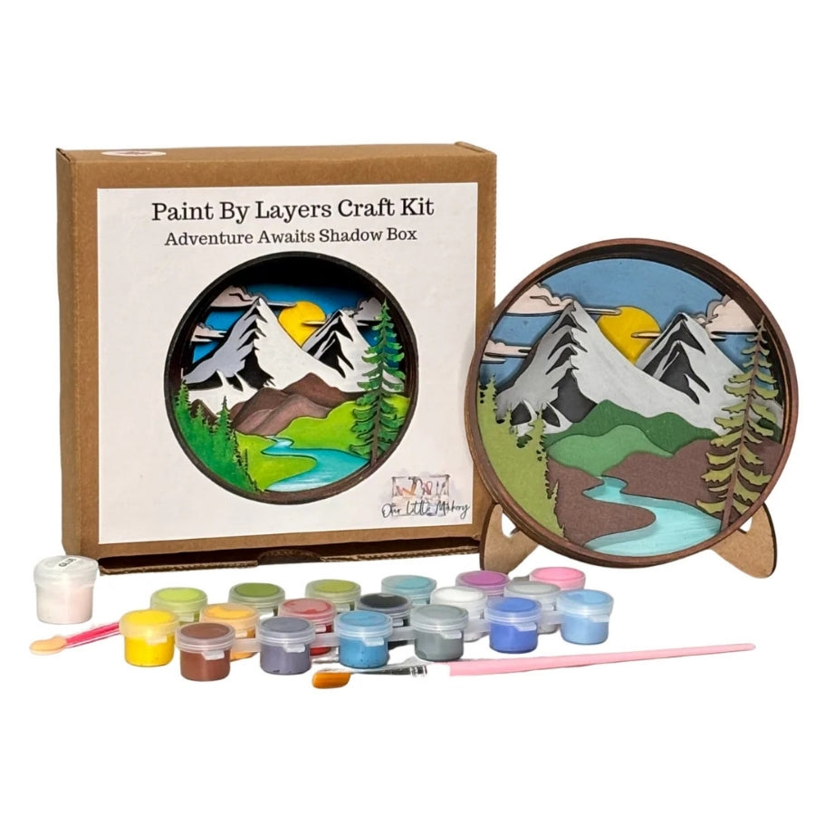 Paint By Layer Shadow Box DIY Kit - Adventure Awaits