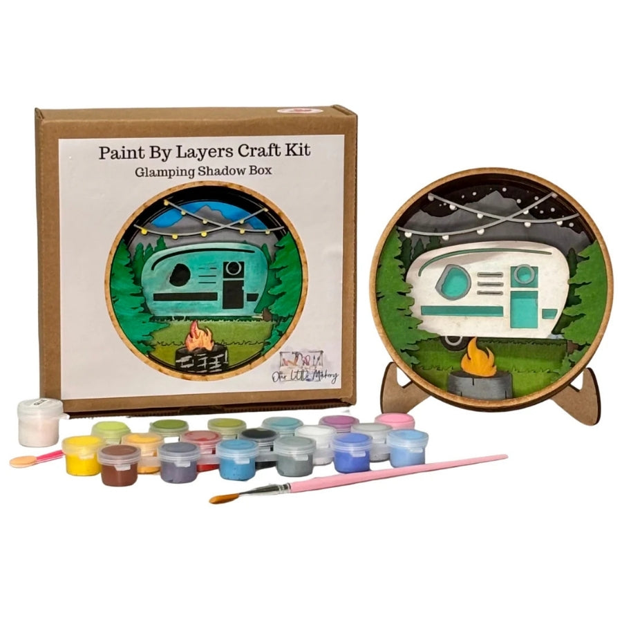 Paint By Layer Shadow Box DIY Kit - Glamping