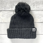 Bonnet en grosse maille oversize - Charbon