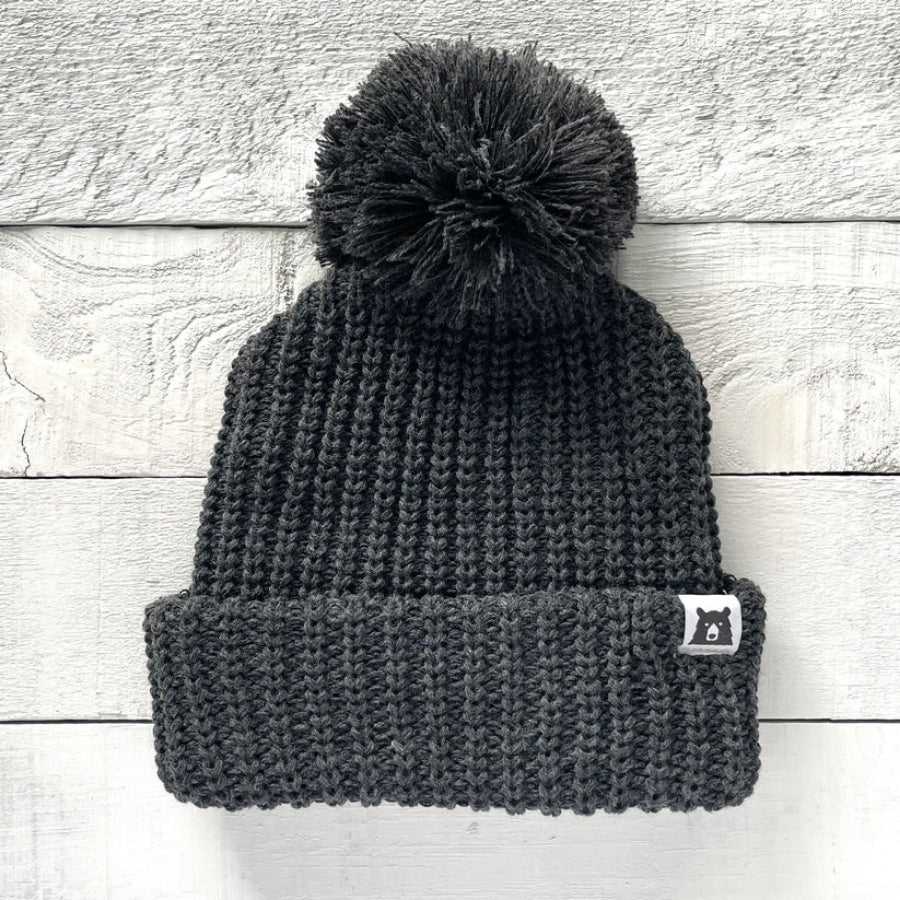 Bonnet en grosse maille oversize - Charbon