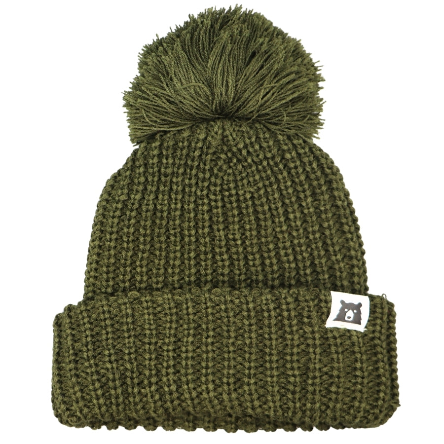 Oversized Chunky Knit Toque - Olive