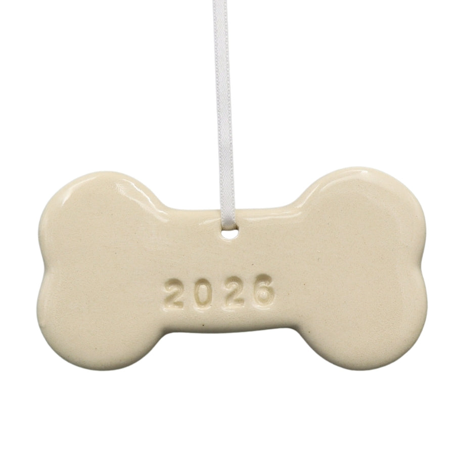 2026 Dog Bone Ceramic Ornament