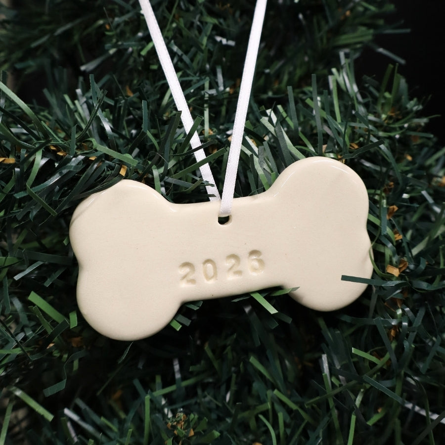 2026 Dog Bone Ceramic Ornament