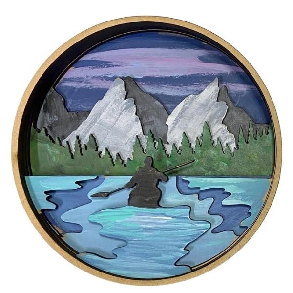 Paint By Layer Shadow Box DIY Kit - Solitude Canoe