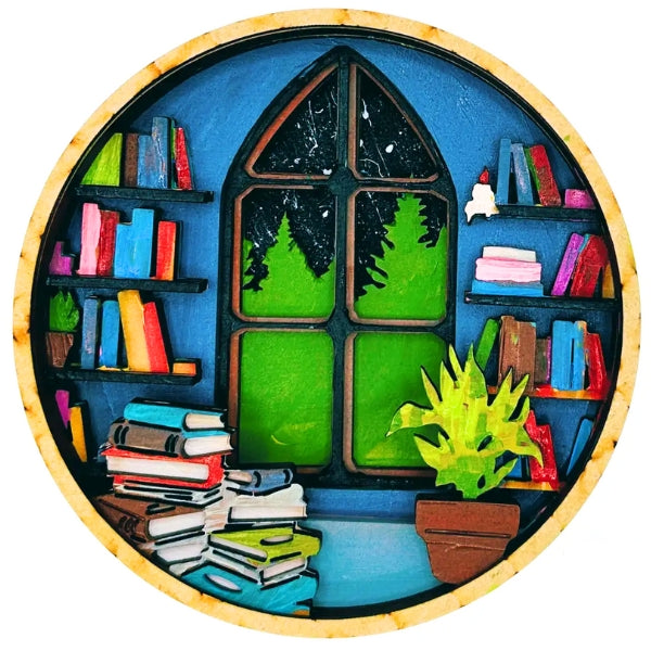 Paint By Layer Shadow Box DIY Kit - Book Nook