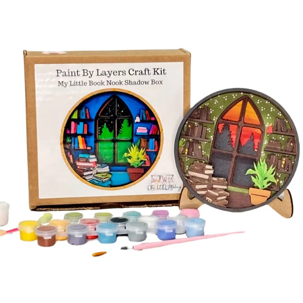 Paint By Layer Shadow Box DIY Kit - Book Nook