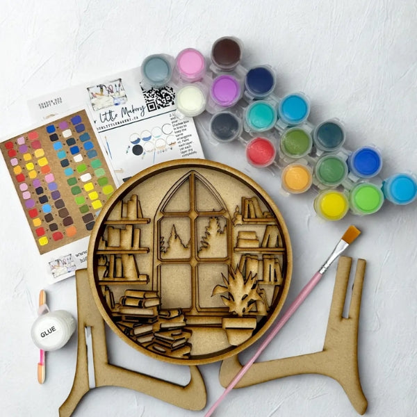 Paint By Layer Shadow Box DIY Kit - Book Nook
