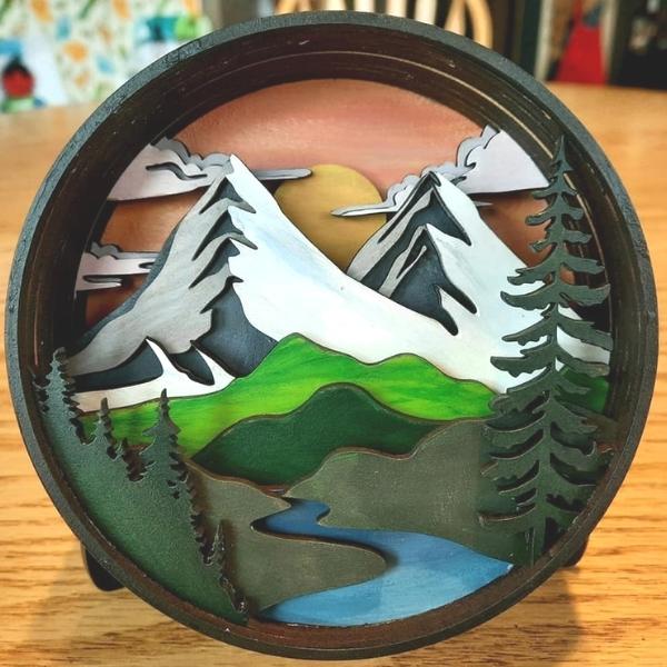 Multi Layered Shadow Box Paint By Layer Shadow Box DIY Kit - Adventure Awaits at Maker House Co.