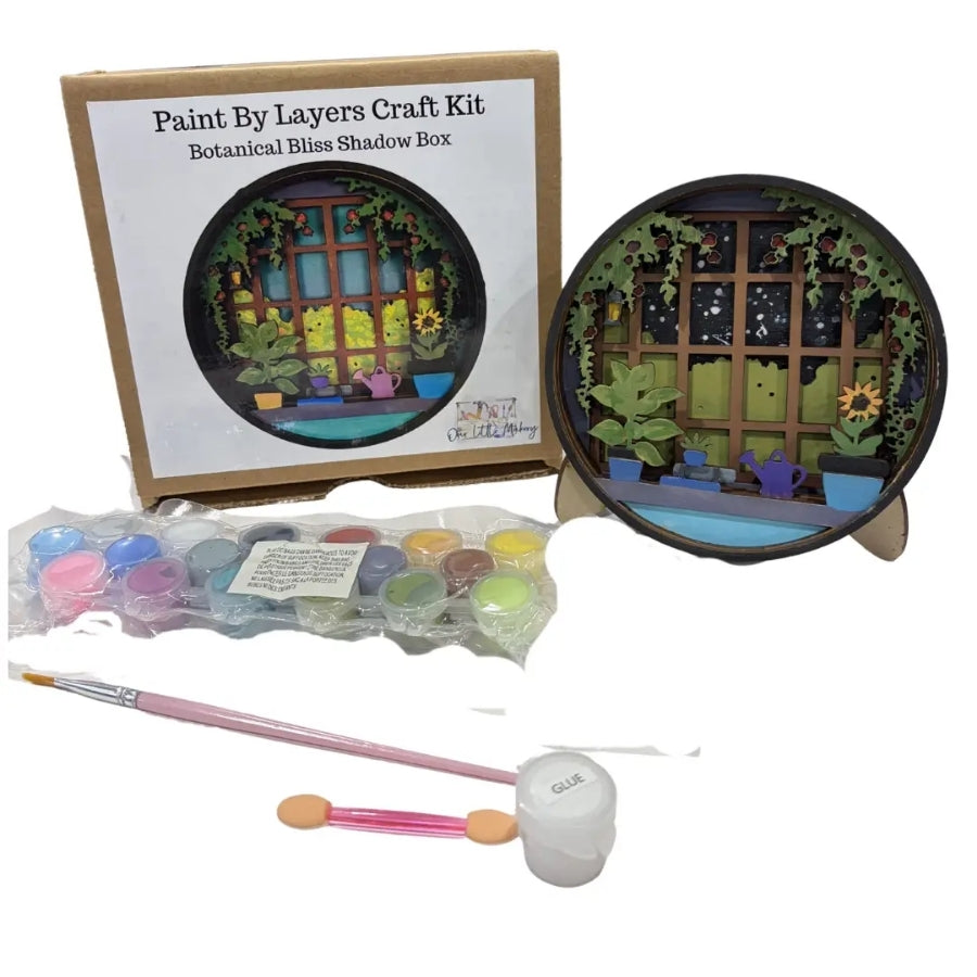 Paint By Layer Shadow Box DIY Kit - Botanical Bliss