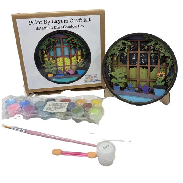 Paint By Layer Shadow Box DIY Kit - Botanical Bliss