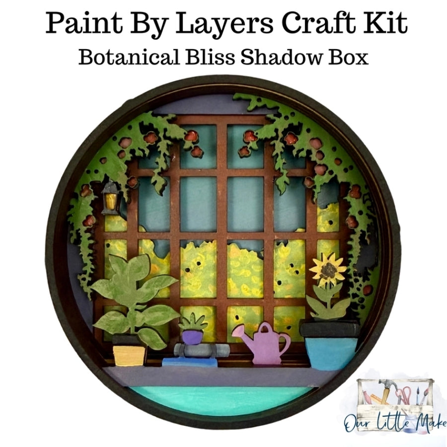 Paint By Layer Shadow Box DIY Kit - Botanical Bliss