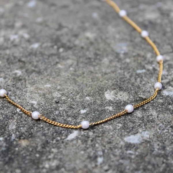 Pearl Chain Layering Necklace