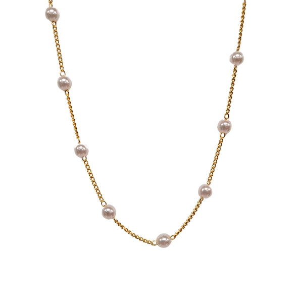 Pearl Chain Layering Necklace