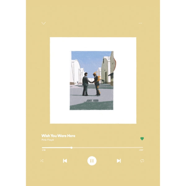 Impression d'art de chanson : Pink Floyd Wish You Were Here (5" x 7")