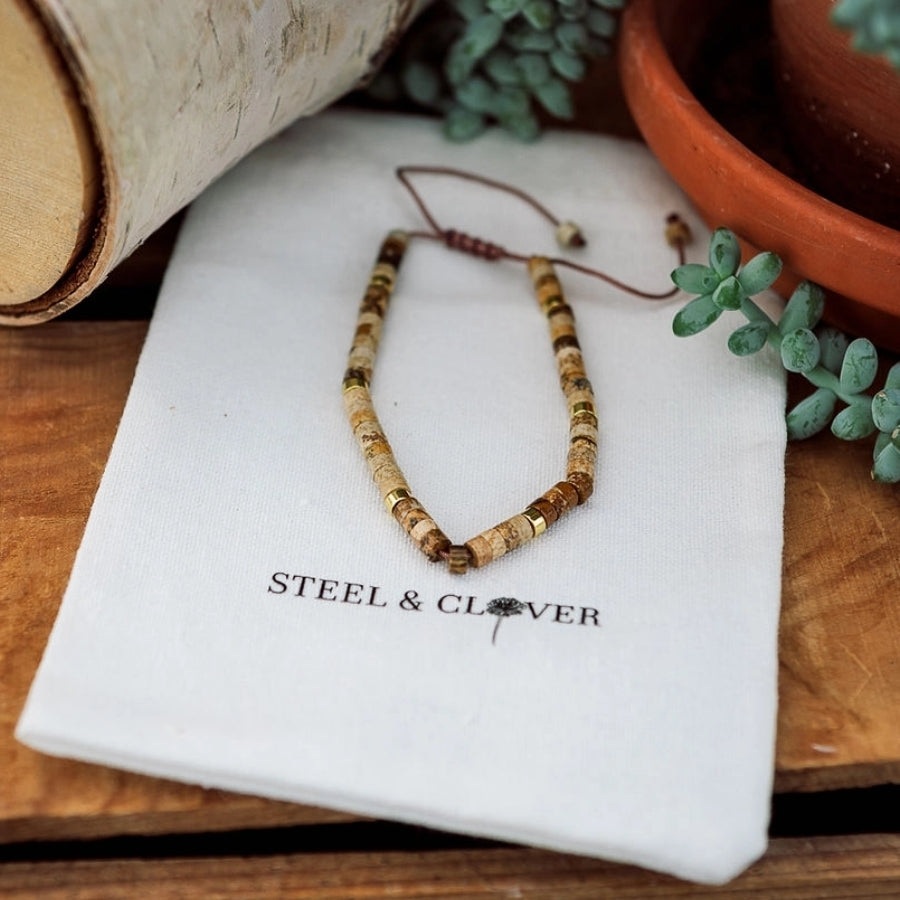 Pipestone Bead and Stone Bracelet