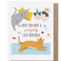 Purrfectly Lazy Cats Birthday Card
