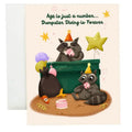 Raccoon Dumpster Diving Birthday Card