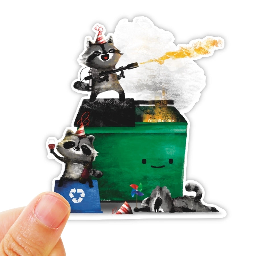 Raccoon Dumpster Fire Sticker