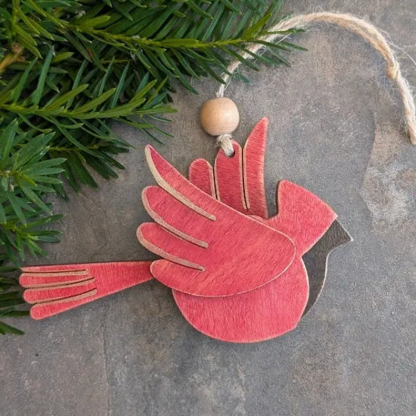 Red Cardinal Wood Ornament