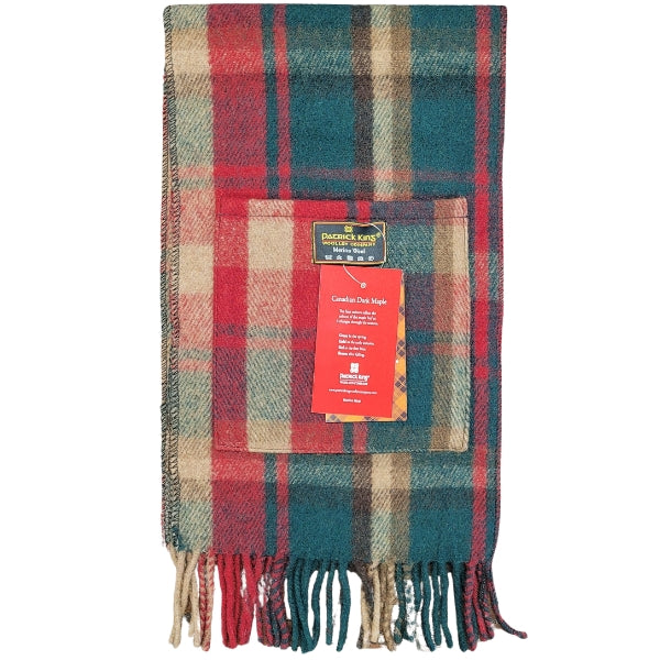 Tartan Pocket Scarf - Dark Maple