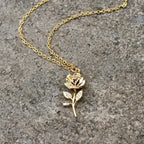 Rose With Stem Necklace