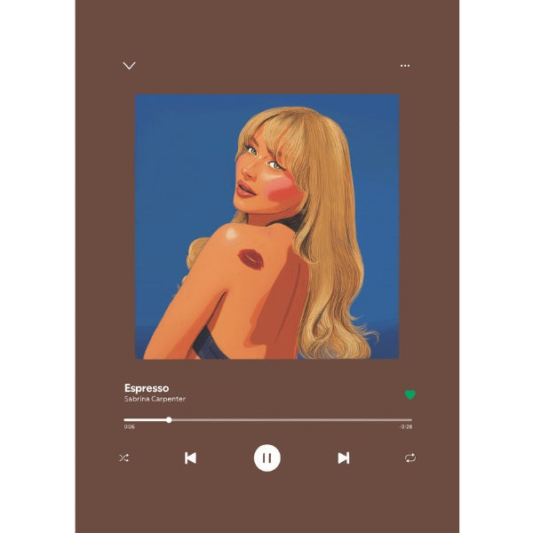 Impression d'art de chanson : Sabrina Carpenter Espresso (5" x 7")