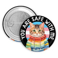 Safe With Me Ally Pride Cat Pin/Button
