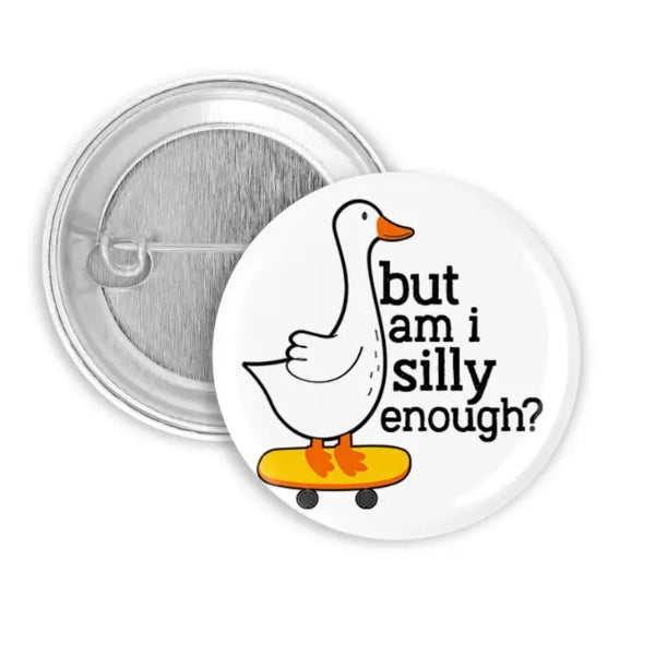 Silly Goose Pin/Button by Prickly Cactus Collage at Maker House Co.