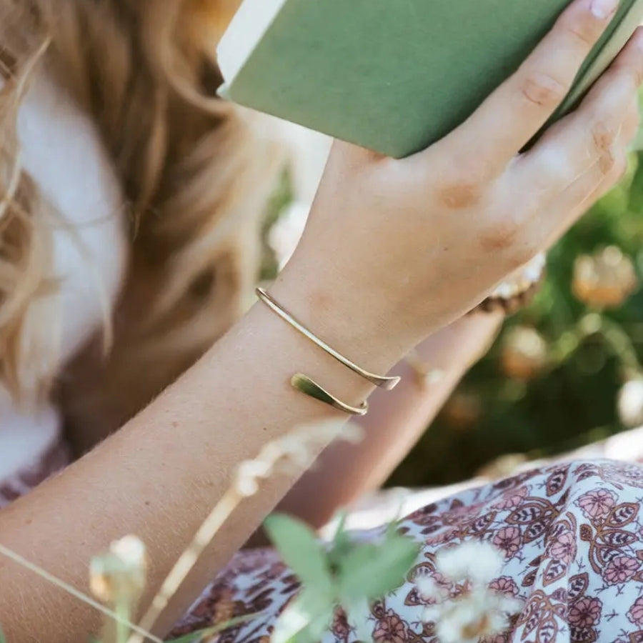 Smoky River Hammered Brass Bracelet