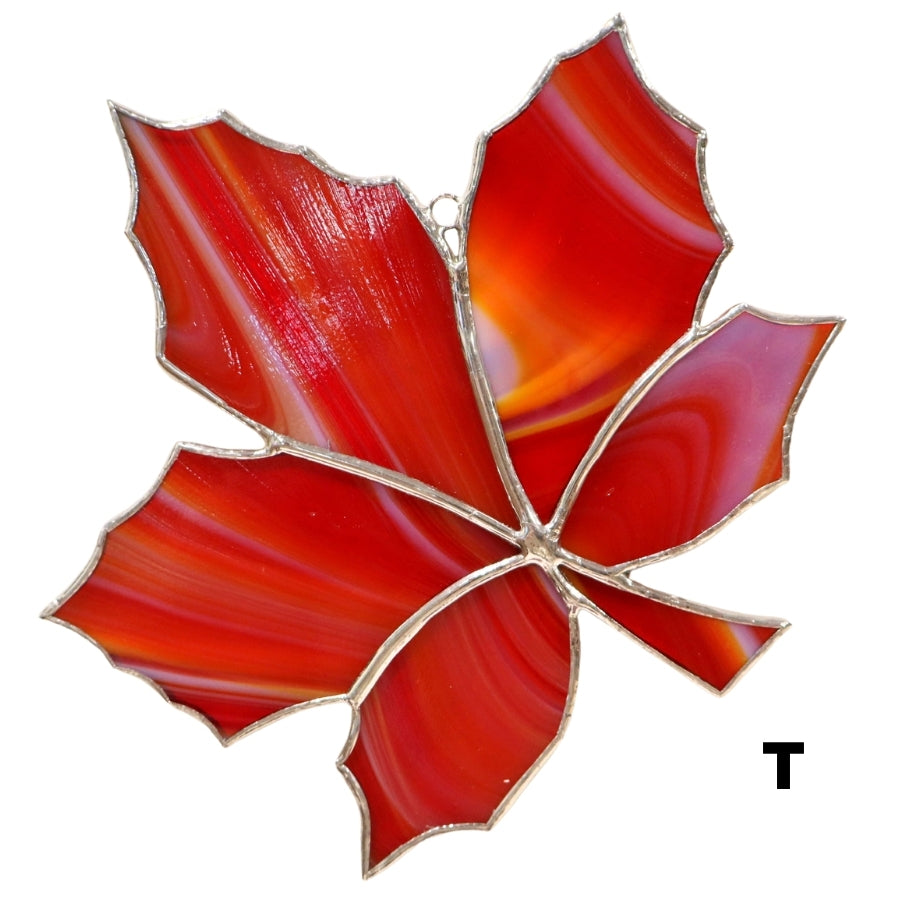 Feuille d'érable en vitrail - Grand modèle