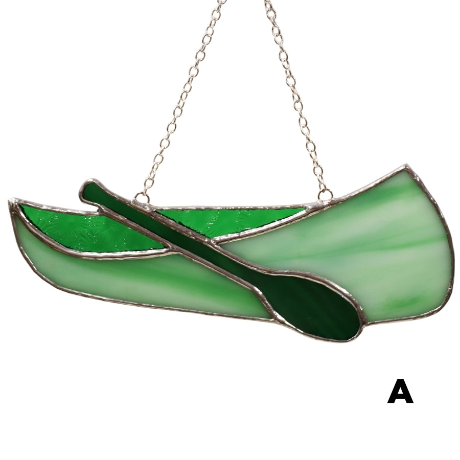 Stained Glass Canoe and Paddle