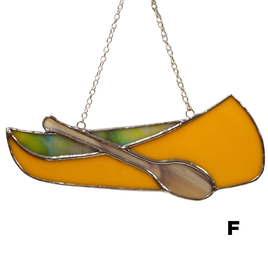 Stained Glass Canoe and Paddle