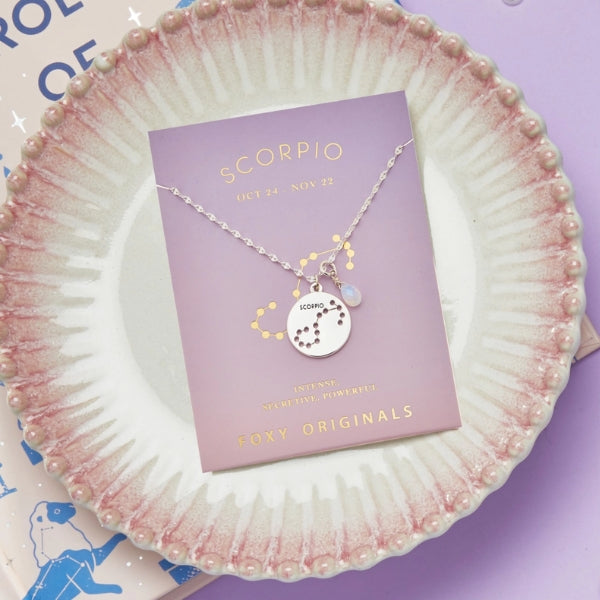 Stargazer Astrology Charm Necklace - Silver
