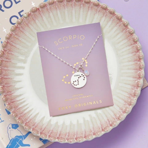 Stargazer Astrology Charm Necklace - Silver