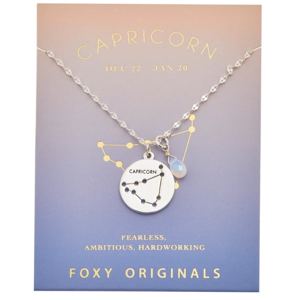 Stargazer Astrology Charm Necklace - Silver