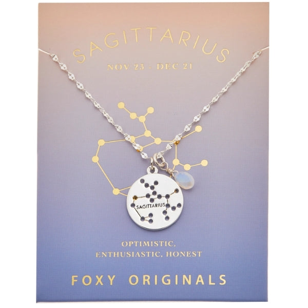 Stargazer Astrology Charm Necklace - Silver